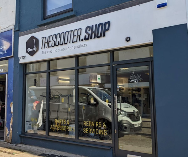 The scooter shop outside